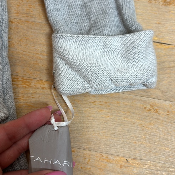 TAHARI Girls Gray Knit Asymmetrical Tunic Sweater - Picture 8 of 10